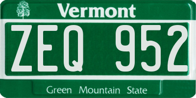 VT license plate ZEQ952
