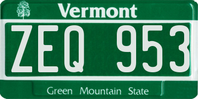 VT license plate ZEQ953