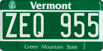 VT license plate ZEQ955