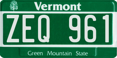 VT license plate ZEQ961