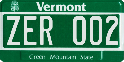 VT license plate ZER002