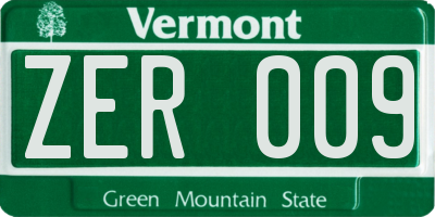 VT license plate ZER009