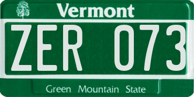 VT license plate ZER073