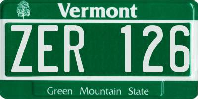 VT license plate ZER126