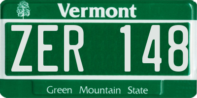 VT license plate ZER148