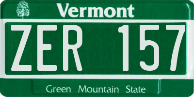 VT license plate ZER157