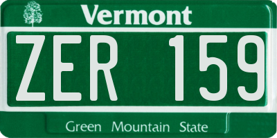 VT license plate ZER159