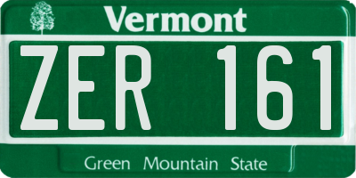 VT license plate ZER161