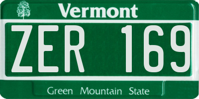 VT license plate ZER169
