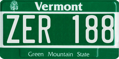 VT license plate ZER188