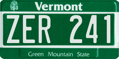 VT license plate ZER241