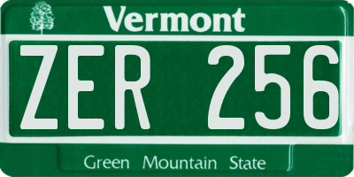 VT license plate ZER256