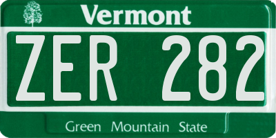 VT license plate ZER282