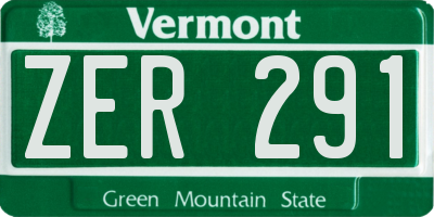 VT license plate ZER291