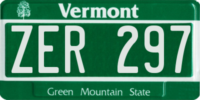 VT license plate ZER297