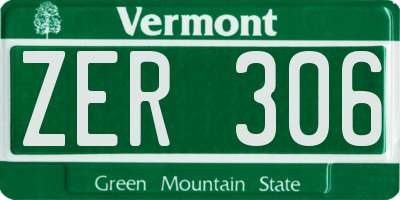 VT license plate ZER306