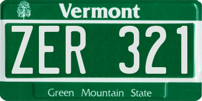 VT license plate ZER321