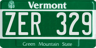 VT license plate ZER329