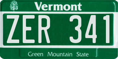 VT license plate ZER341