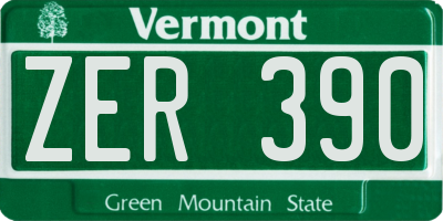 VT license plate ZER390
