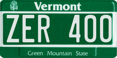 VT license plate ZER400