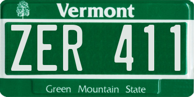 VT license plate ZER411