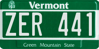 VT license plate ZER441