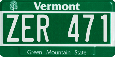 VT license plate ZER471