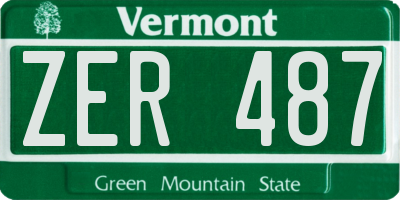 VT license plate ZER487