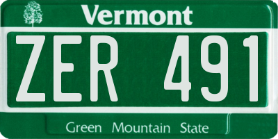VT license plate ZER491