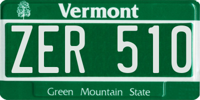 VT license plate ZER510