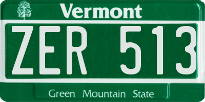 VT license plate ZER513