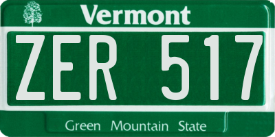 VT license plate ZER517