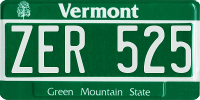 VT license plate ZER525