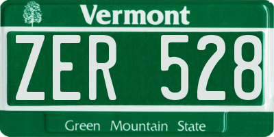 VT license plate ZER528