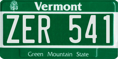 VT license plate ZER541