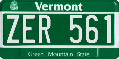VT license plate ZER561