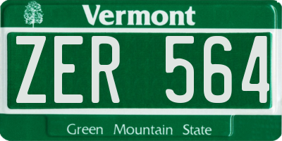 VT license plate ZER564