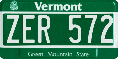 VT license plate ZER572