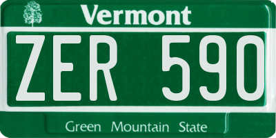 VT license plate ZER590