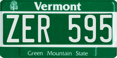 VT license plate ZER595