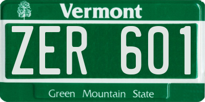 VT license plate ZER601