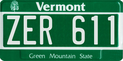 VT license plate ZER611