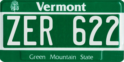 VT license plate ZER622