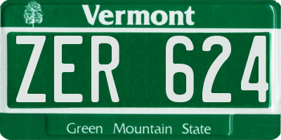VT license plate ZER624