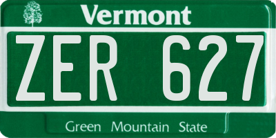 VT license plate ZER627