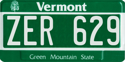 VT license plate ZER629