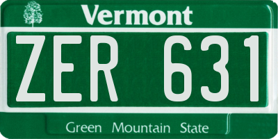 VT license plate ZER631