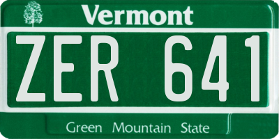 VT license plate ZER641