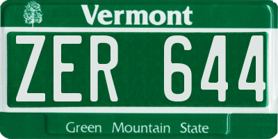 VT license plate ZER644